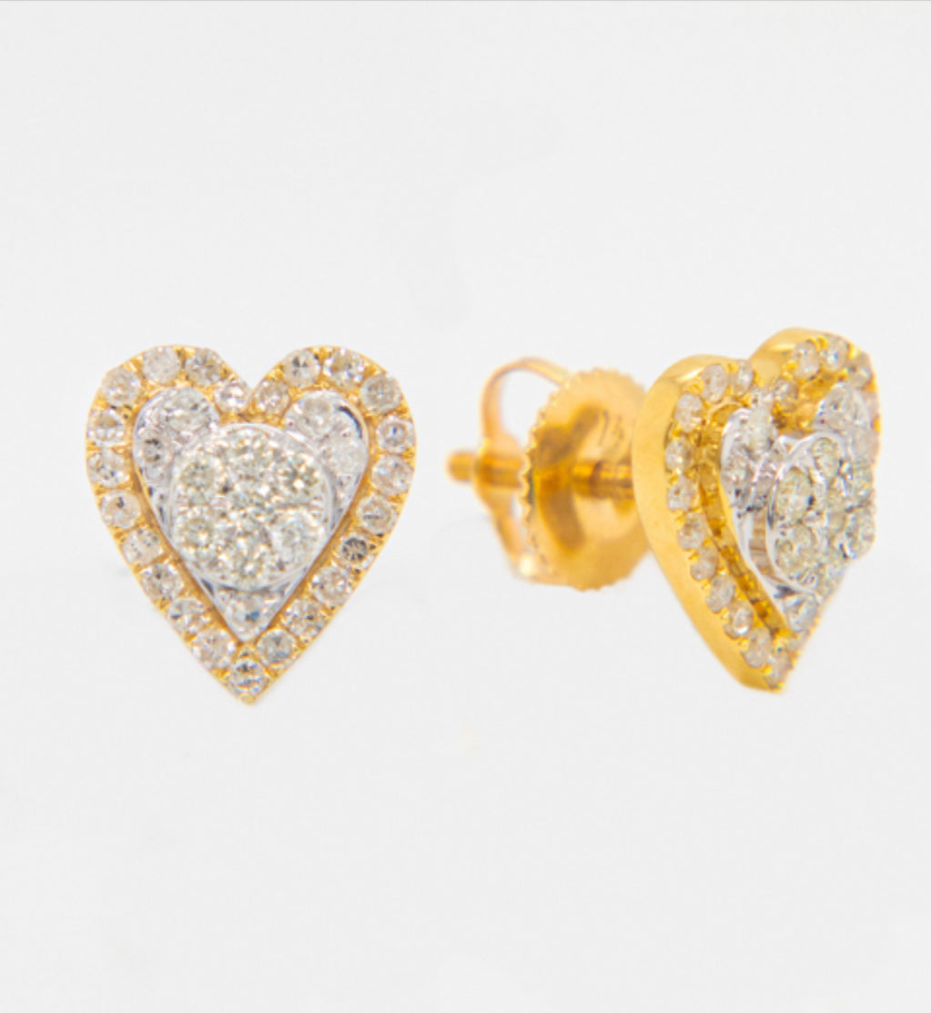 0.5 Ct 14k Heart Diamond Earrings