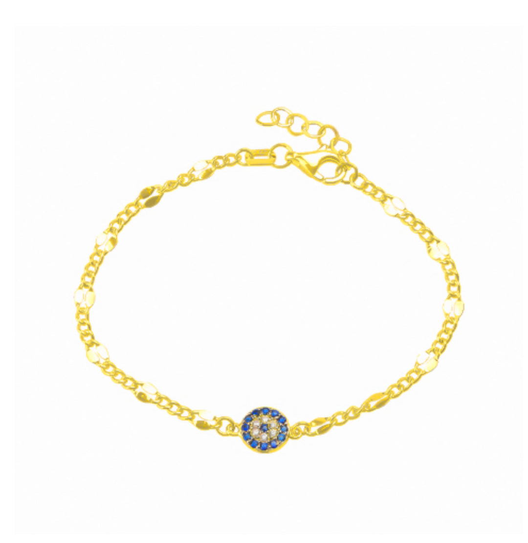 Eye Charm Bracelet 14K