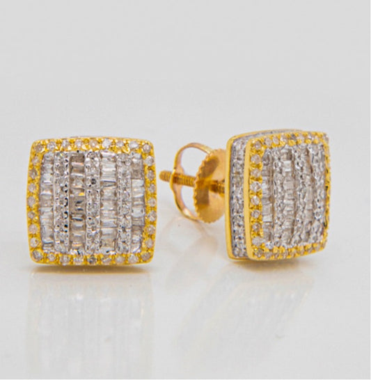 0.9 CT diamonds square Studs