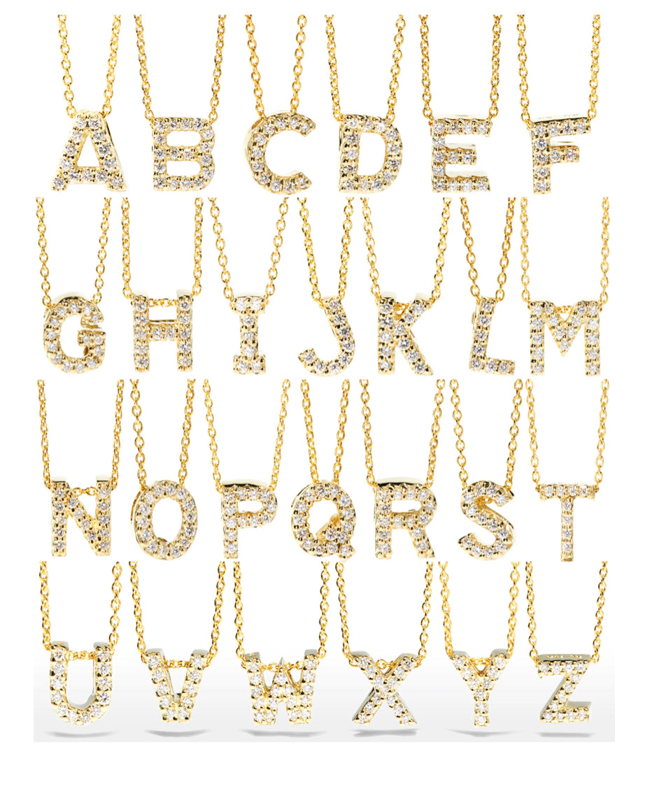 Diamond Initial Letters Necklace